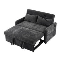 KLAPP-DOPPELSOFA Multifunktion Schlaffunktion USB-Ladung verstellbar Grau - Grau, Holz (113/30/61cm) - FLIEKS