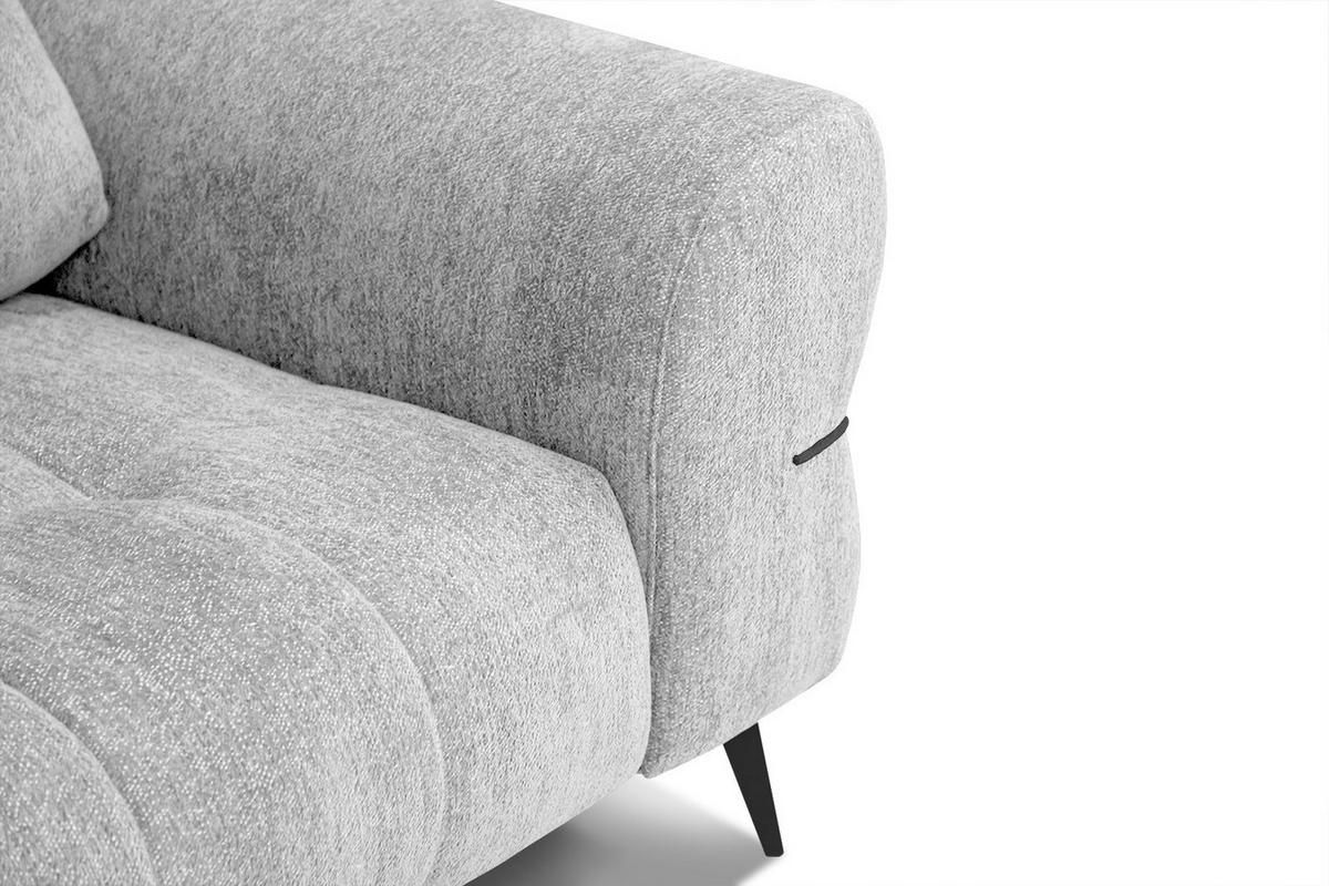 SOFA SALVINI 2,5-Sitzer, hellgrau - Hellgrau/Schwarz, Holzwerkstoff/Textil (176/88/99cm) - Courtois Laville