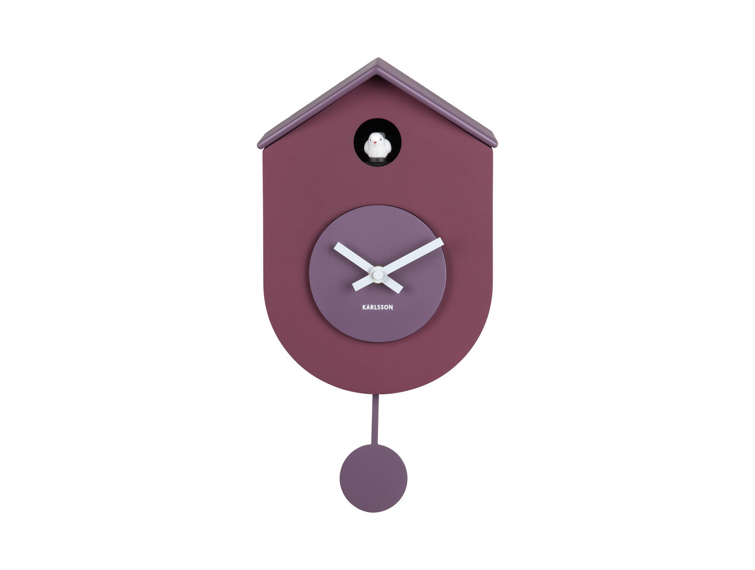 WANDUHR Grato Cuckoo 9/17/33 cm - Lila, Kunststoff (17/33/9cm) - Karlsson
