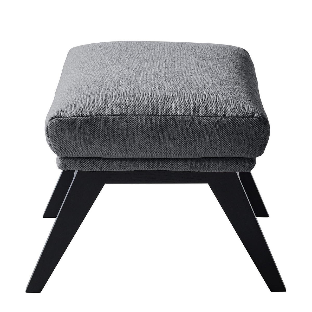 POLSTERHOCKER - Schwarz/Grau, Eichenholz/Holz (54/41/41cm) - home24