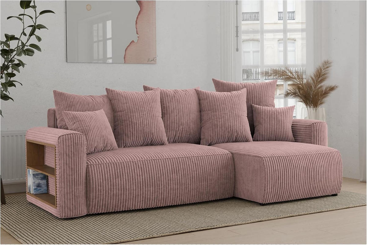 ECKSOFA SOLARIS L - Blau/Pink, Holzwerkstoff (238/142cm) - Meblini