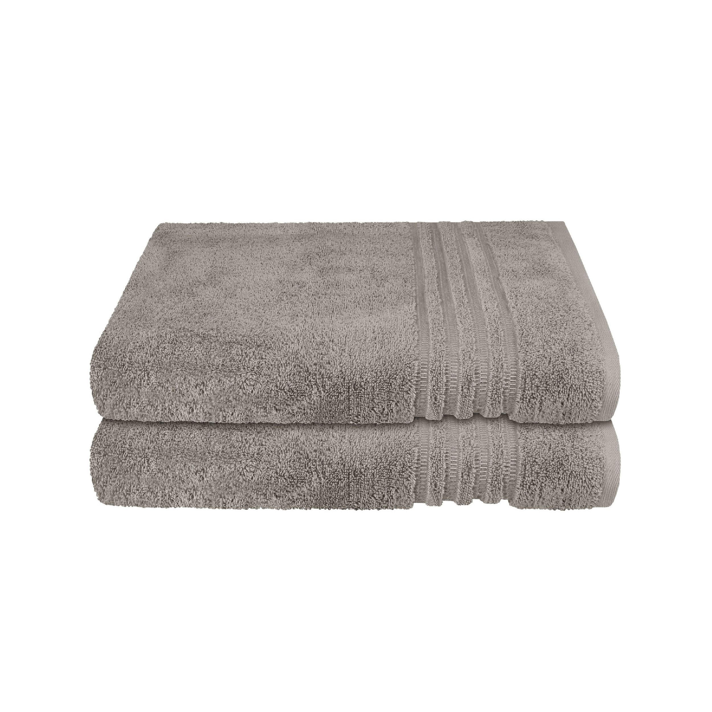 DUSCHTUCHSET Milano - 2-teilig - 70x140 cm - Hellgrau - Hellgrau, Textil (70/140cm) - SCHIESSER
