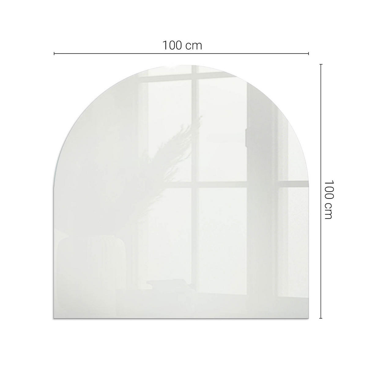 GLASPLATTE für Kamin 100x100 cm Grau - Grau, Glas (100/100/0.4cm) - ArtPrintCave