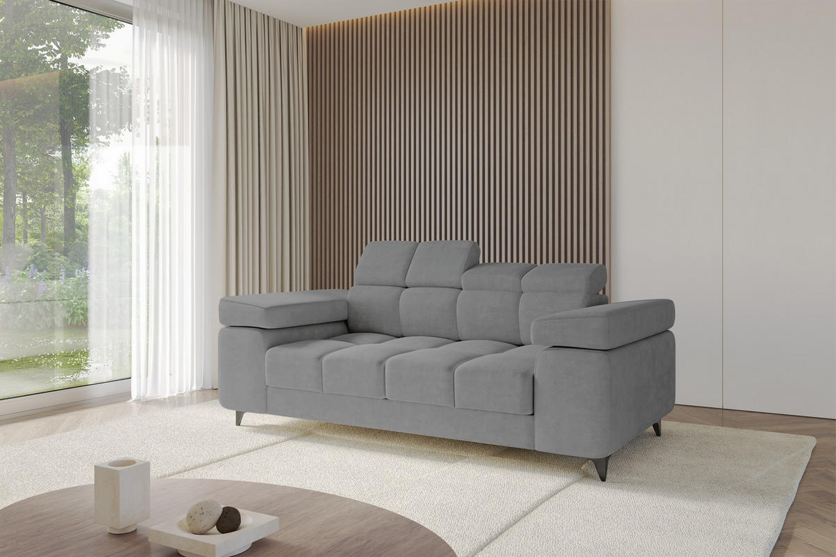 SOFA 2-Sitzer LORD-S1 194x97x90 cm Grau Samt - Taupe, Holzwerkstoff/Textil (194/90/97cm) - ALTDECOR