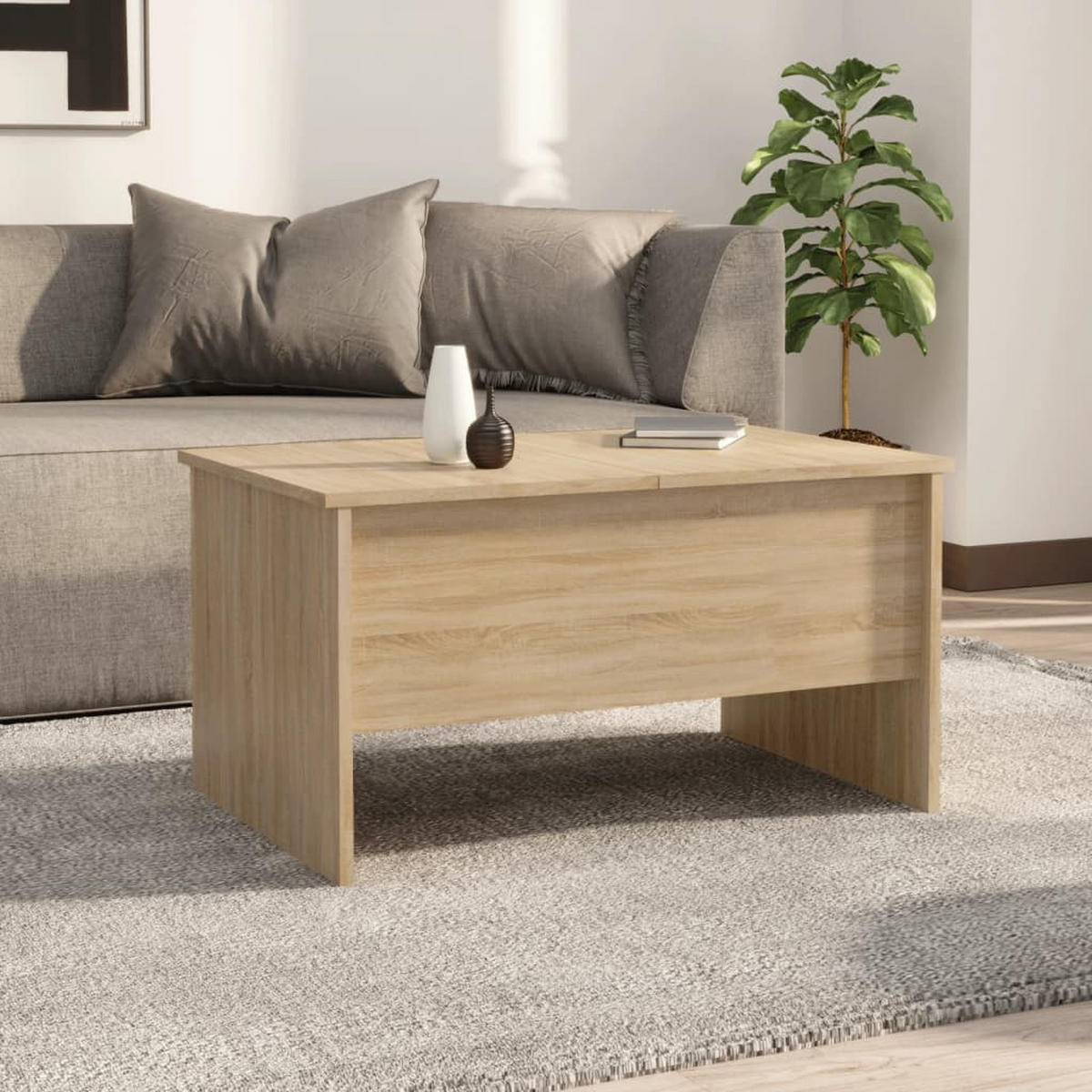 COUCHTISCH Sonoma-Eiche 80x50x42,5 cm Holzwerkstoff - Braun, Holzwerkstoff (80/50/42.5cm) - furnicato