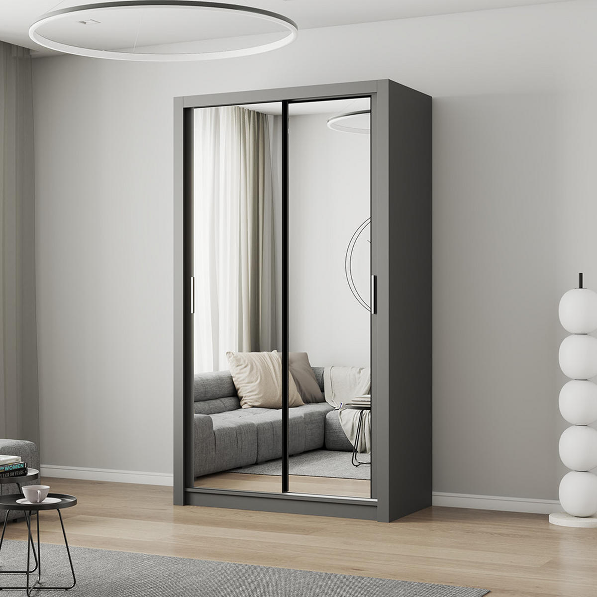 SKŘÍŇ s otočnými dveřmi Milan 120 cm 120/215/64 cm, 2dveřová, šedé - šedá, kompozitní dřevo (120/215/64cm) - imoebel24