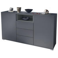 SIDEBOARD Skadu Graphit Seidenmatt - Graphitfarben, Holzwerkstoff (138.5/75.5/35cm) - Vladon