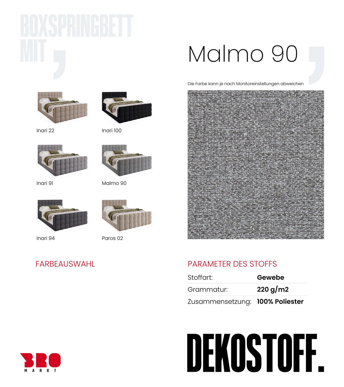 BOXBETT Dakota Duo mit Topper 160/200 Grau - Grau, Holz/Textil (160/200cm) - Bromarkt