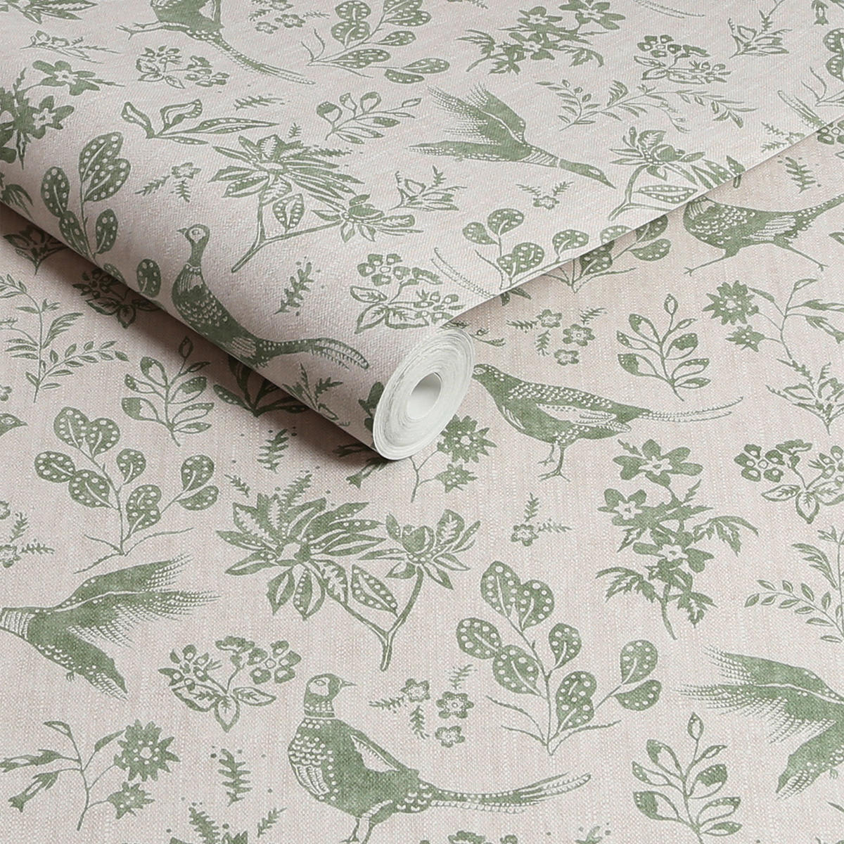 VLIESTAPETE Fasan 1000x52cm - Beige/Grün, Papier/Kunststoff (52/1000cm) - Joules