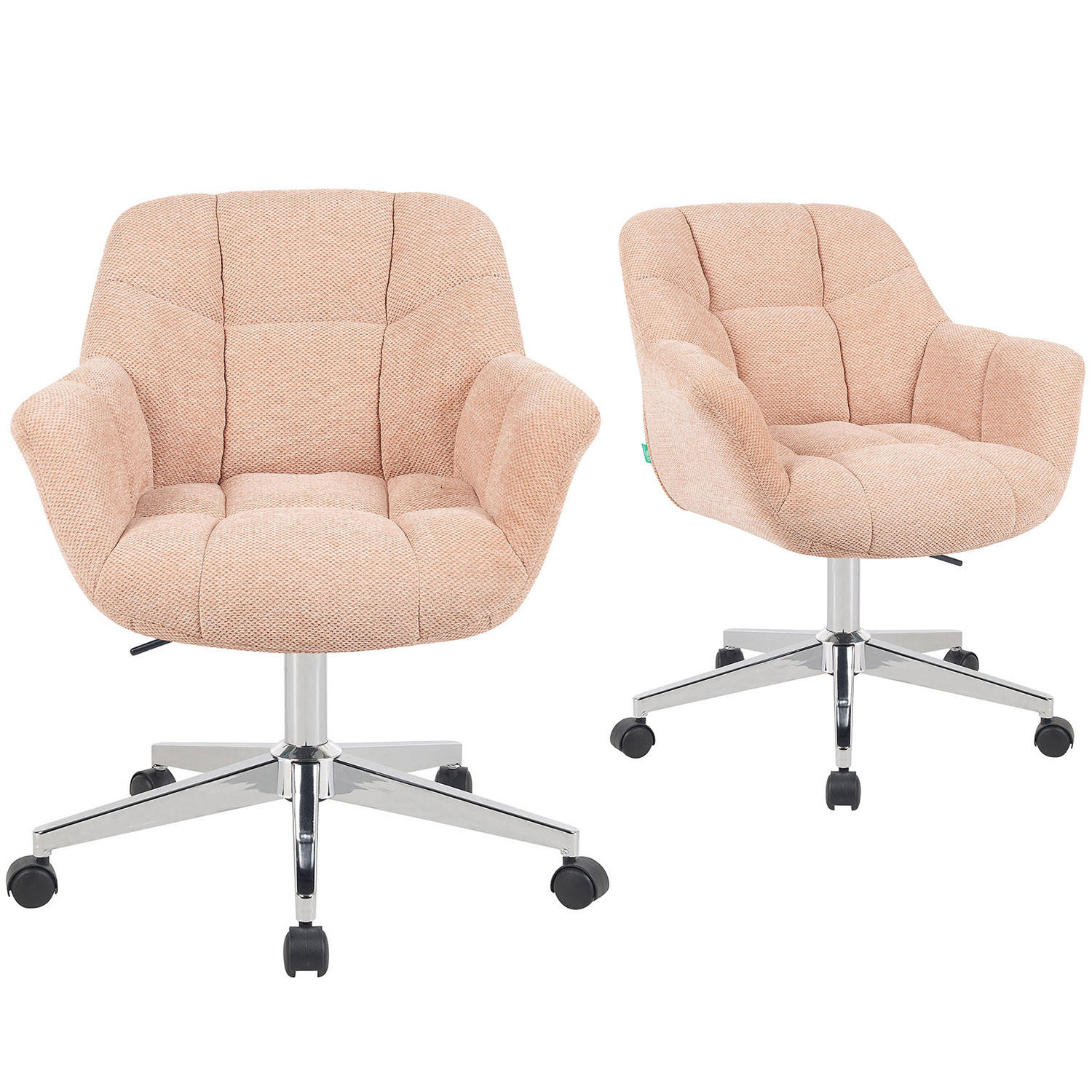 BÜROSTUHL Mika-Nio - Chromfarben/Rosa, Textil/Metall (65/78/66cm) - DUBI Möbel