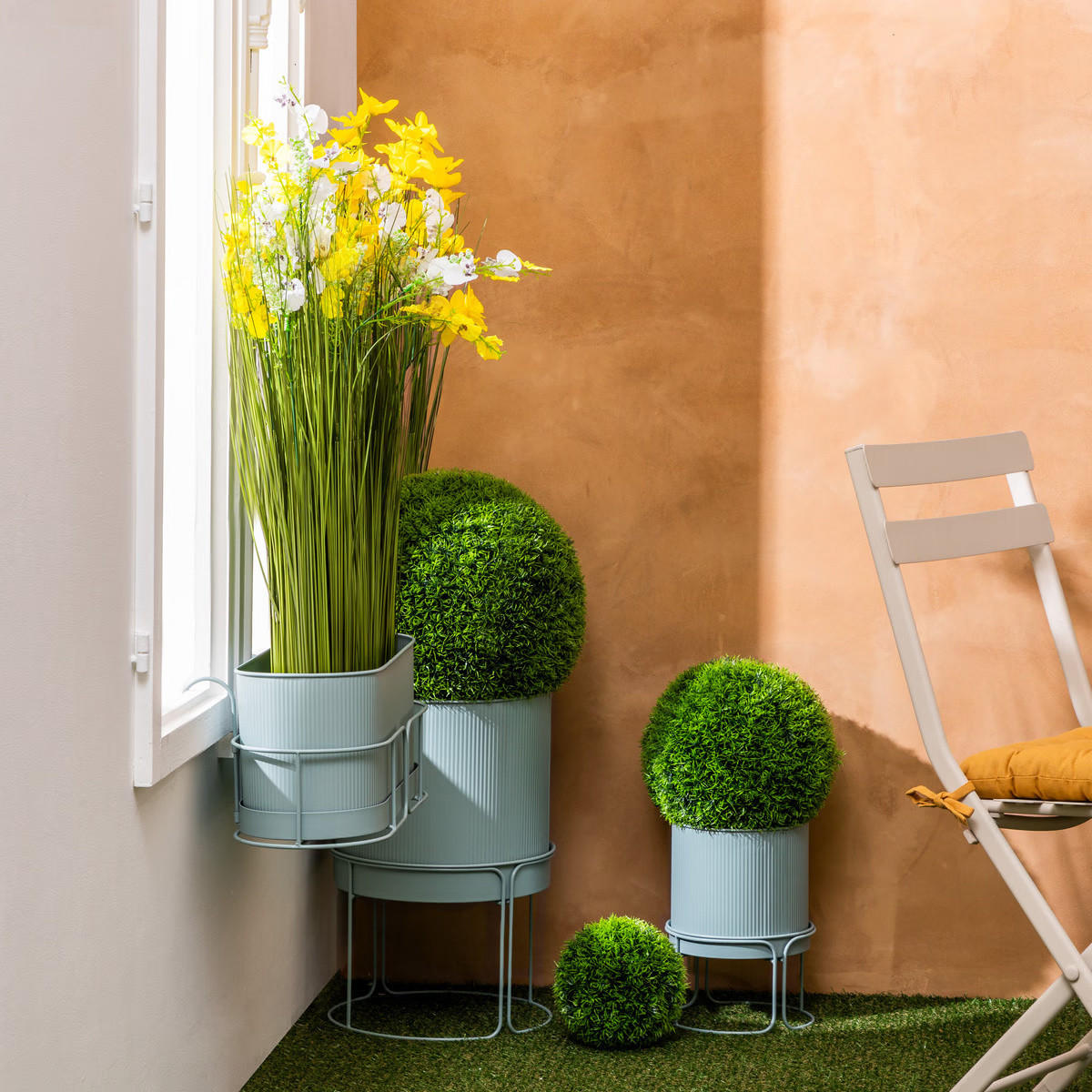 BLUMENTOPF Metall Aze Ø 30 cm 2er-Set - Grün, Metall (28.5/26/28.5cm) - Atmosphera Createur d´interieur