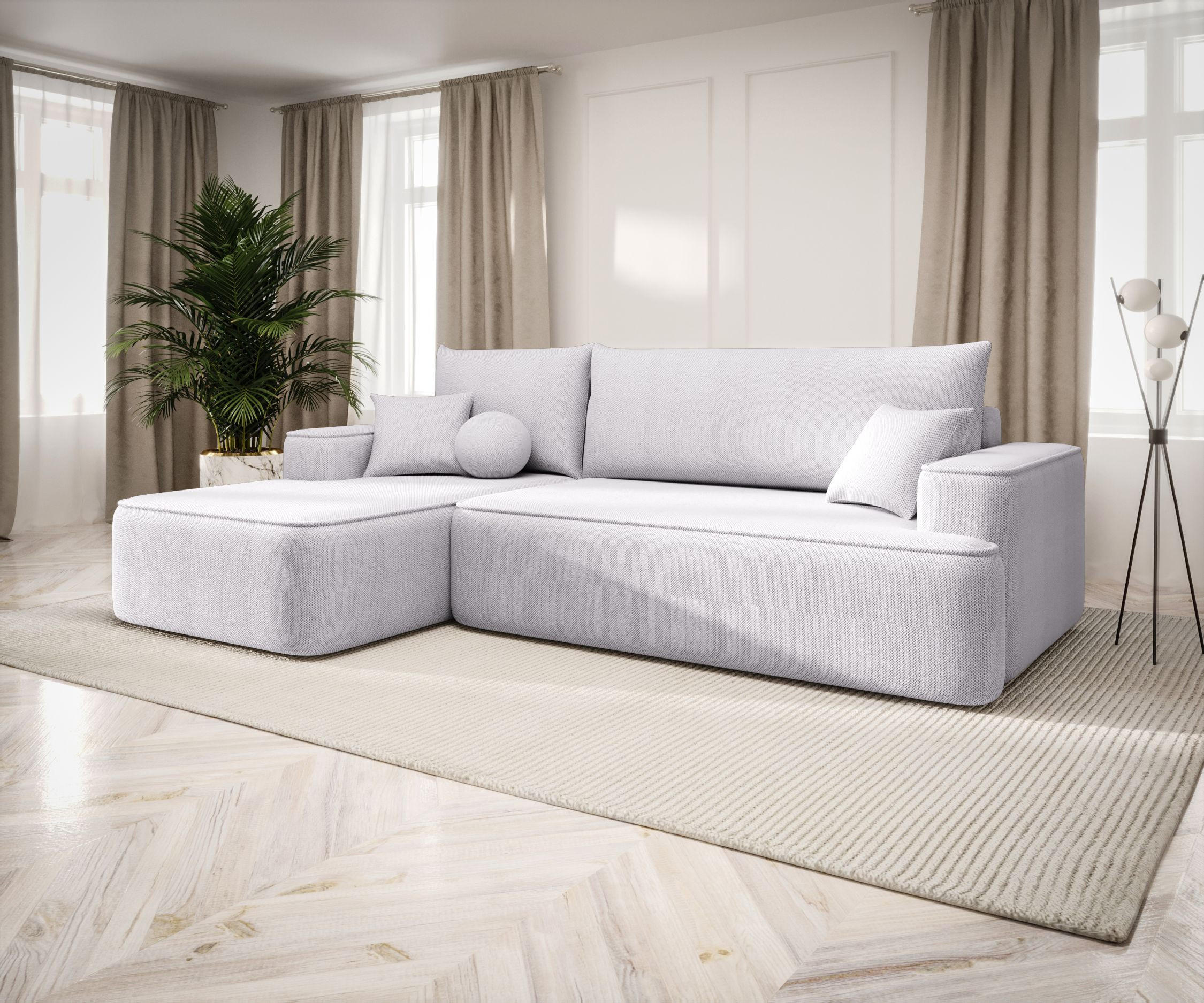 ECKSOFA mit Schlaffunktion FIGO Curio 80 Links - Hellgrau, Textil (250/150cm) - Bedante