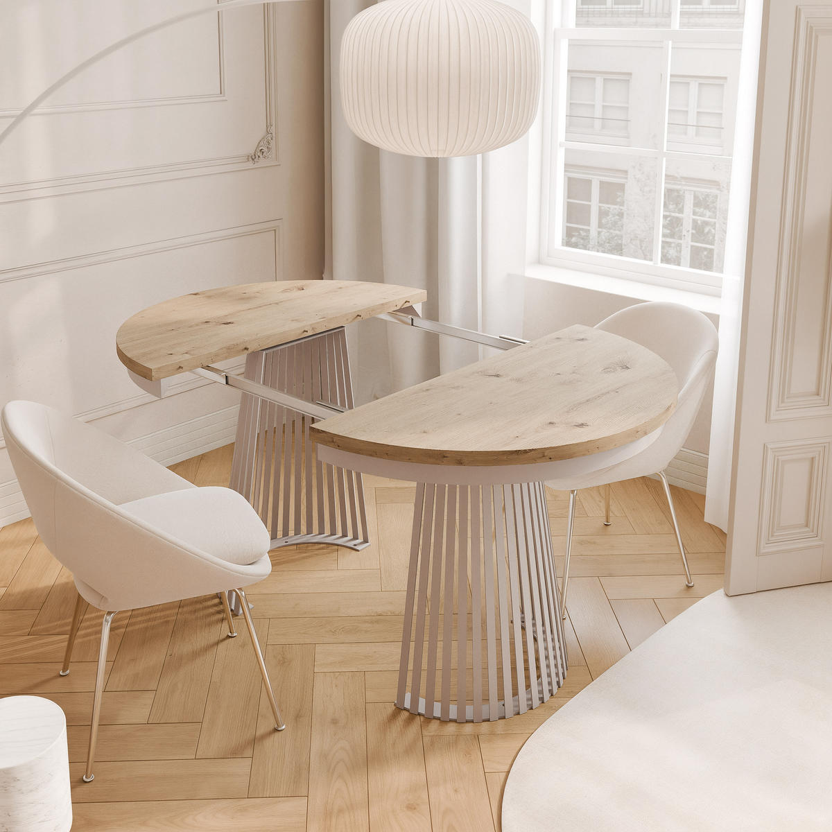 AUSZIEHTISCH AUREA 100-180/75 cm, Kaschmir / Artisan-Eiche - Kaschmir/Eiche Artisan, Holzwerkstoff/Metall (100/100/75cm) - Idohome