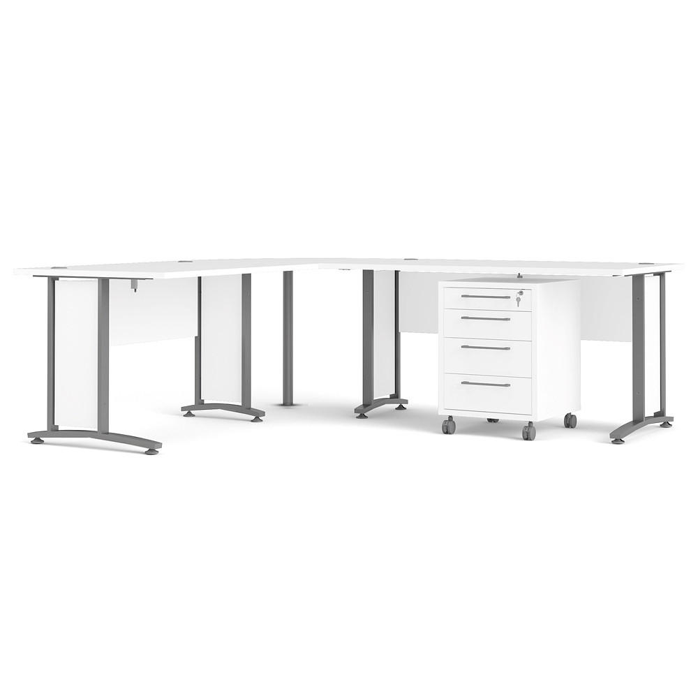 ECKSCHREIBTISCH Weiß - Weiß, Holzwerkstoff (200/230/75cm) - ebuy24