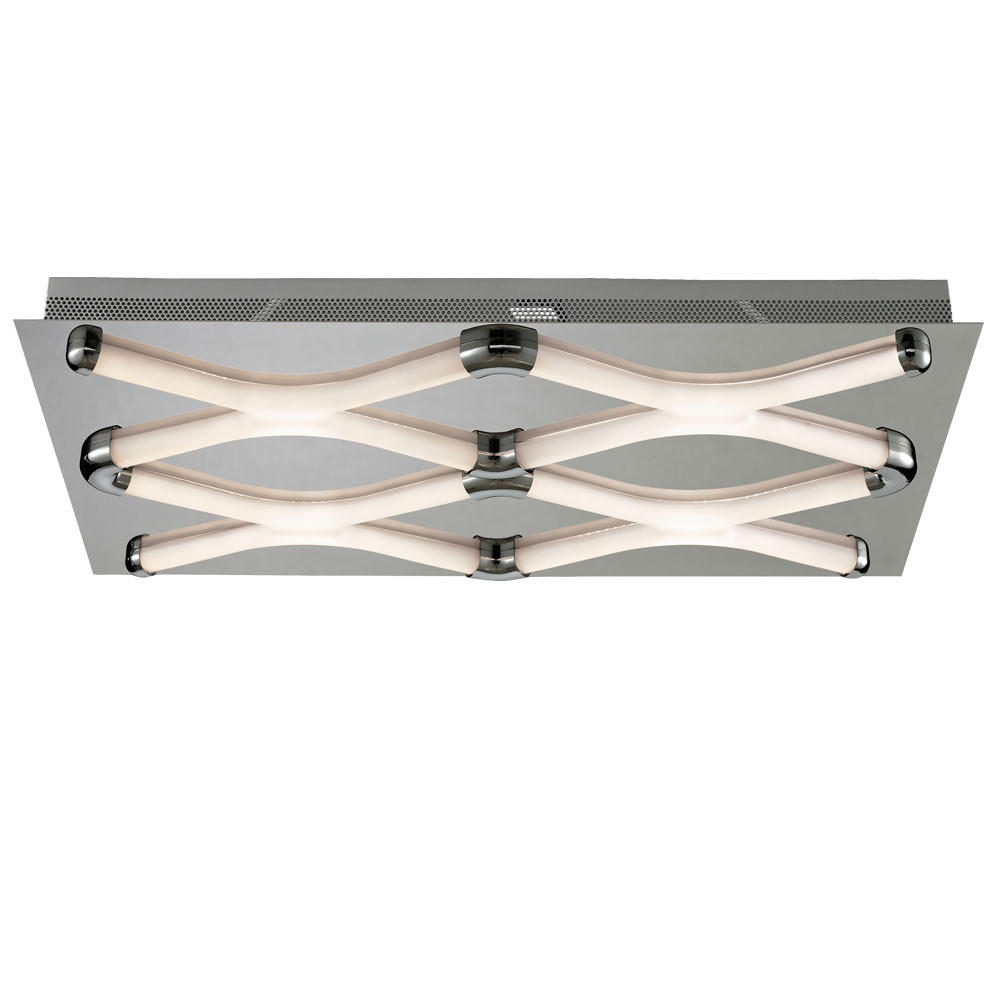 LED DECKENLEUCHTE Metall Chrom satiniert Silber - Silberfarben, Metall (58/34/6cm) - Esto