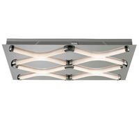 LED DECKENLEUCHTE Metall Chrom satiniert Silber - Silberfarben, Metall (58/34/6cm) - Esto