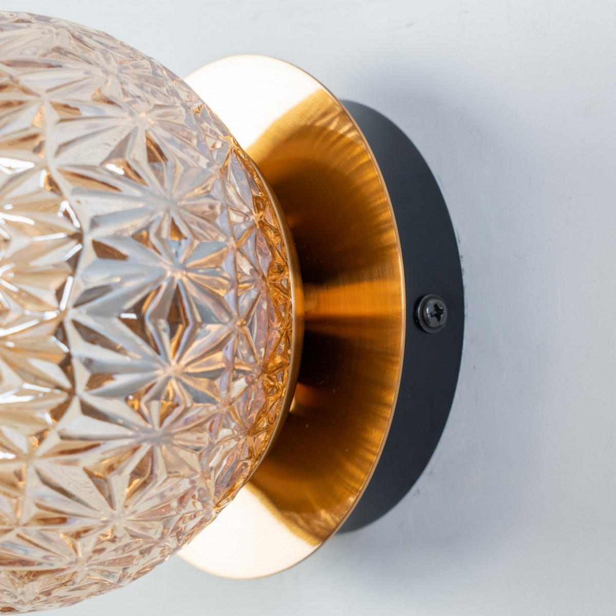 WANDLEUCHTE Orian, Gold / Messing, 15cm - Goldfarben, Glas (13/13/15cm) - KOSILUM