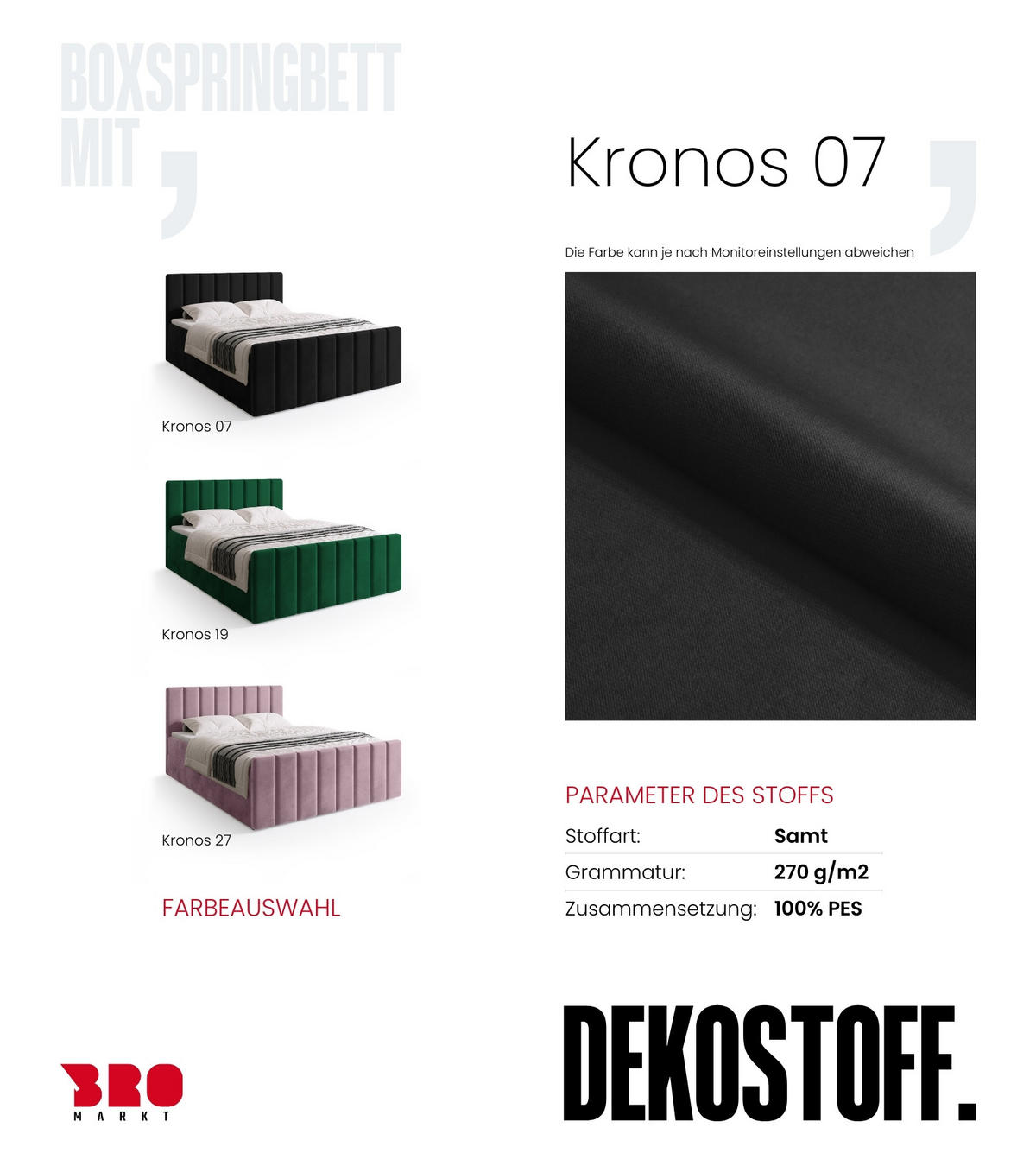 BOXSPRINGBETT Denver DUO mit Topper 140x200 Schwarz - Schwarz, Textil (140/200cm) - Bromarkt