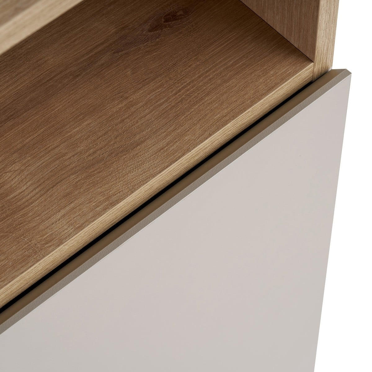 SIDEBOARD 2 Türen Fach Kaschmir- und Holzdekor 40/80/80 cm - Beige, Holzwerkstoff (40/80/44cm) - Calicosy