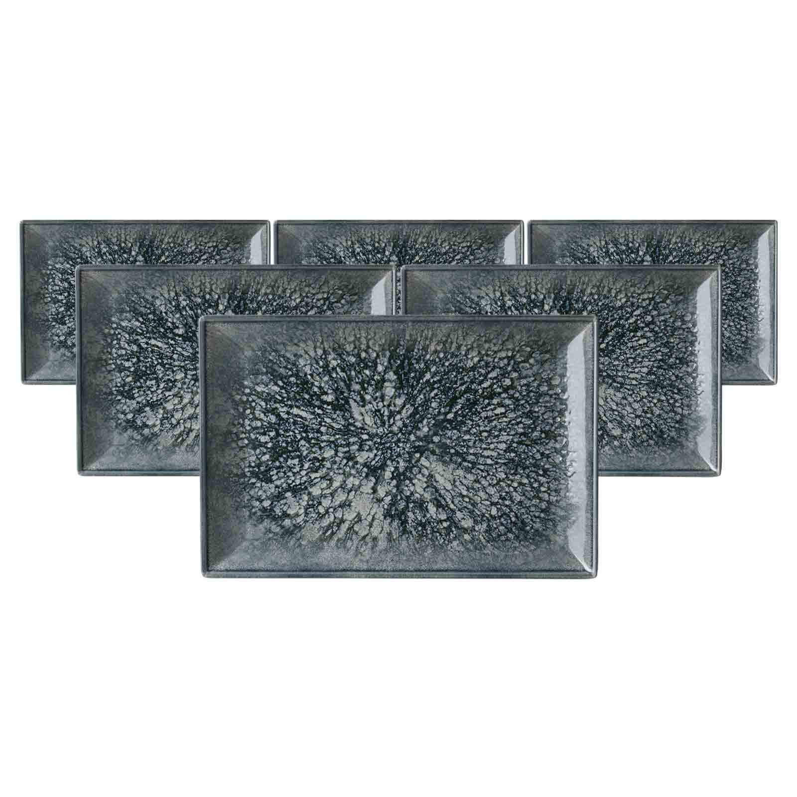SERVIERPLATTEN Grana blau-grau 30 x 20 cm 6er Set - Blaugrau, Keramik (20/2.5/30cm) - Ritzenhoff Breker