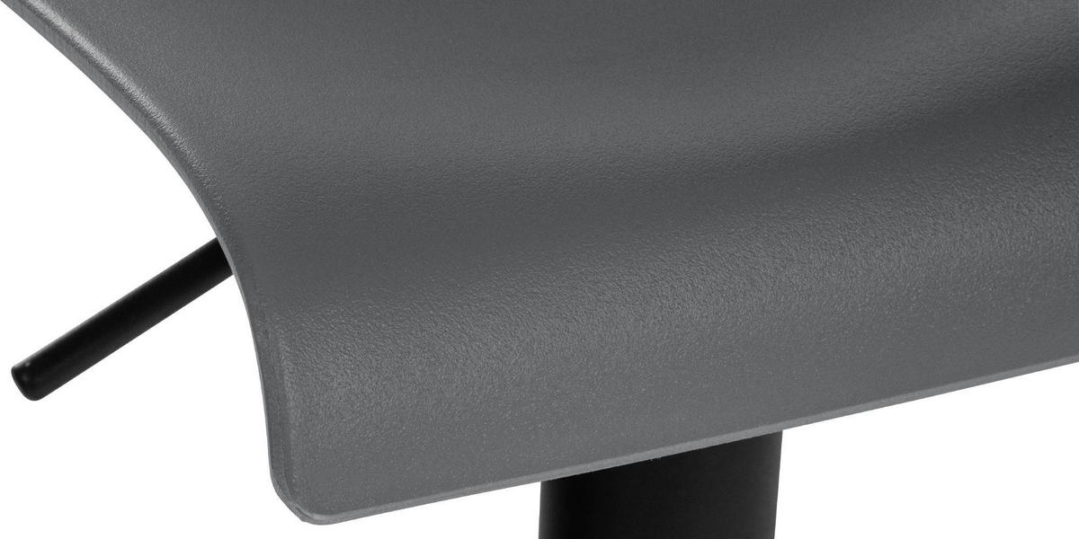 BARHOCKER Kunststoff grau - Schwarz/Grau, Kunststoff/Metall (39/84/36cm) - CLP