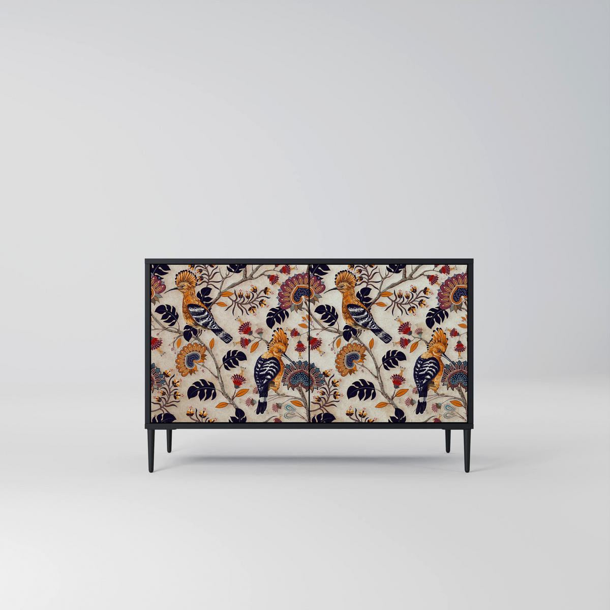 SIDEBOARD EMINENT HOOPOE, Eicheneffekt, 111x42x77,5 cm, 2 Türen - Eichefarben/Buchefarben, Holzwerkstoff/Buchenholz (111/77.5/42cm) - SpaceRebels