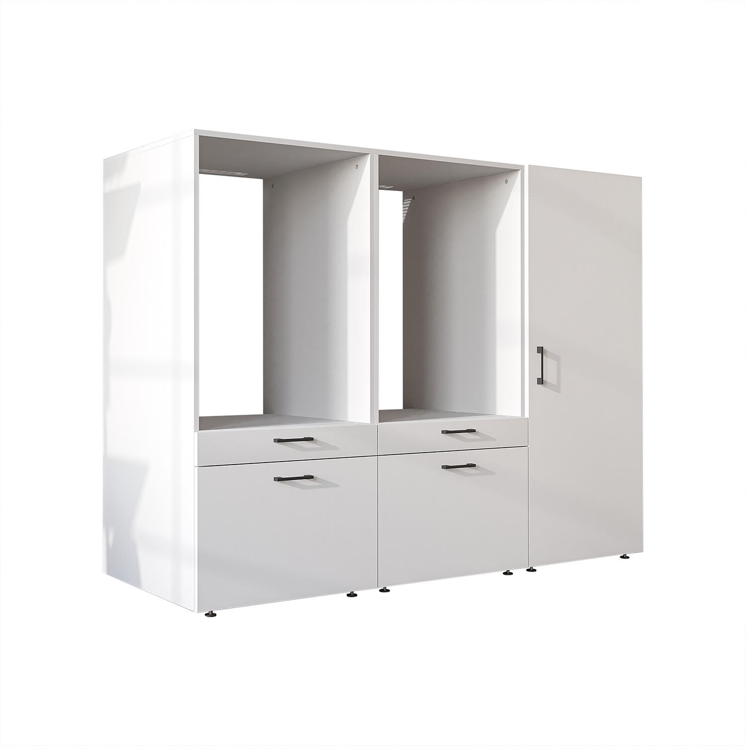 WASCHMASCHINENSCHRANK Serie 2 194cm Breit, 145cm Hoch - Weiß, Holzwerkstoff (194/145/67cm)