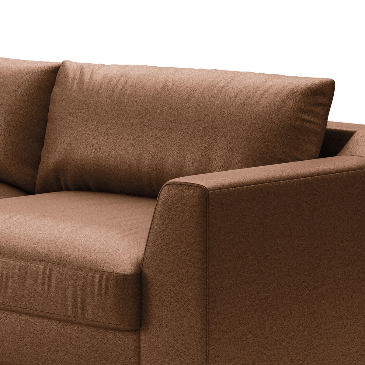 BIG-SOFA - Cognac, Kunststoff/Textil (274/90/112cm) - home24