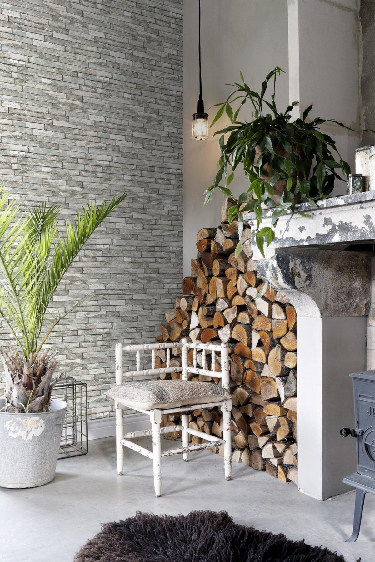 TAPETE Holz-Motiv 53 cm x 10.05 m - Grau, Papier (53/1000cm) - ESTAhome