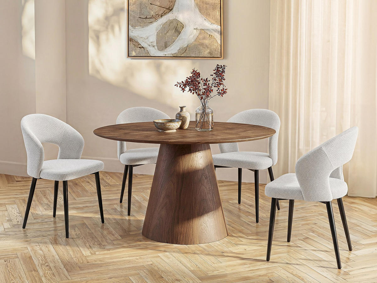 ESSGRUPPE - 4 Personen - holz - naturfarben dunkel Antaliza - Naturfarben, Holz (120/75.5/120cm) - Vente-Unique