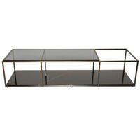 GLASCOUCHTISCH L140 cm x H40 cm – BALTHAZAR - Schwarz, Glas (143/30/40cm) - Signature