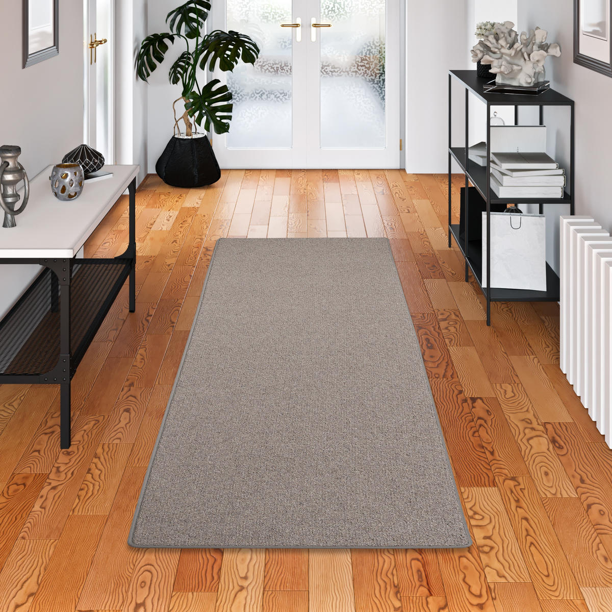 NATUR TEPPICH LÄUFER WOLLE BERBER - Anthrazit, Textil (100/300cm) - Snapstyle
