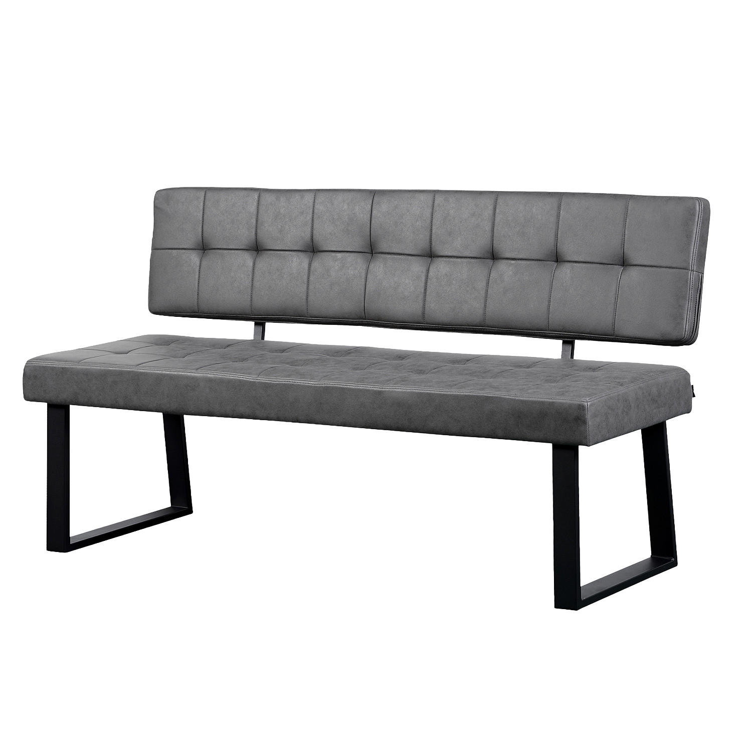 SITZBANK SIGFRID - Grau, Textil/Metall (160/86/56cm) - B&D Home