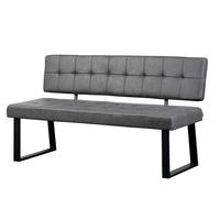 SITZBANK SIGFRID - Grau, Textil/Metall (160/86/56cm) - B&D Home