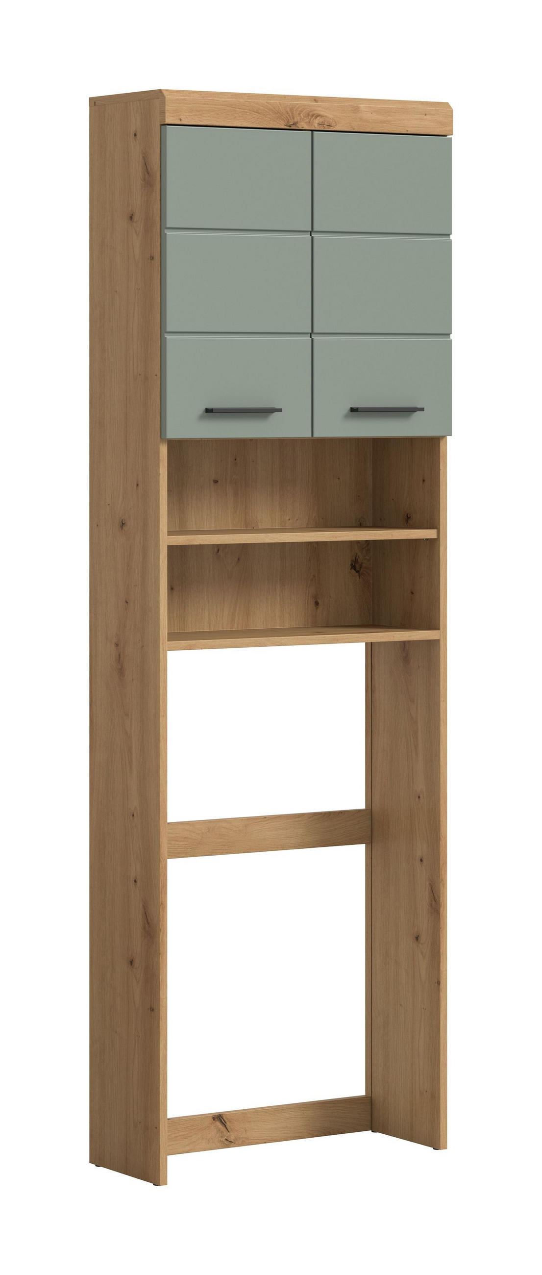 WASCHMASCHINENÜBERBAU Vento Bad in Artisan Eiche Nb. und Salbei Nb. B/H/T: 63x191x24 cm - Eiche Artisan, Holz (63/191/24cm)