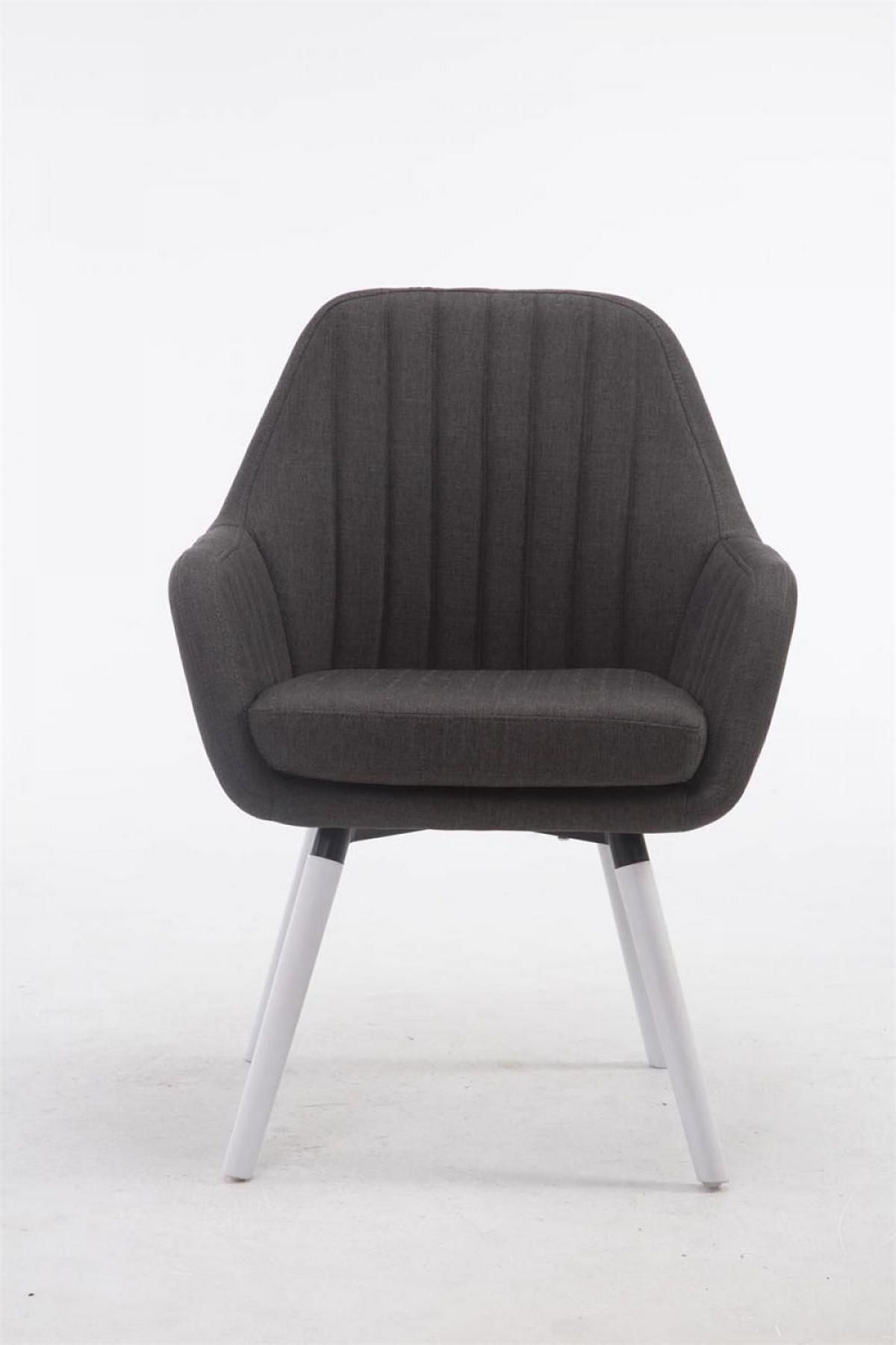 ARMLEHNENSTUHL Stoff dunkelgrau - Dunkelgrau/Weiß, Holz/Textil (67/93/58cm) - CLP