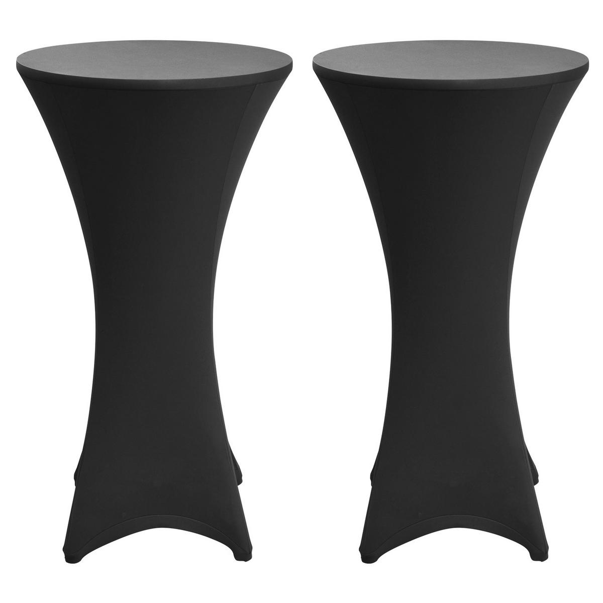 STEHTISCHHUSSE Stella Ø 80 cm Schwarz (2tlg) - Schwarz, Textil (80/120cm)