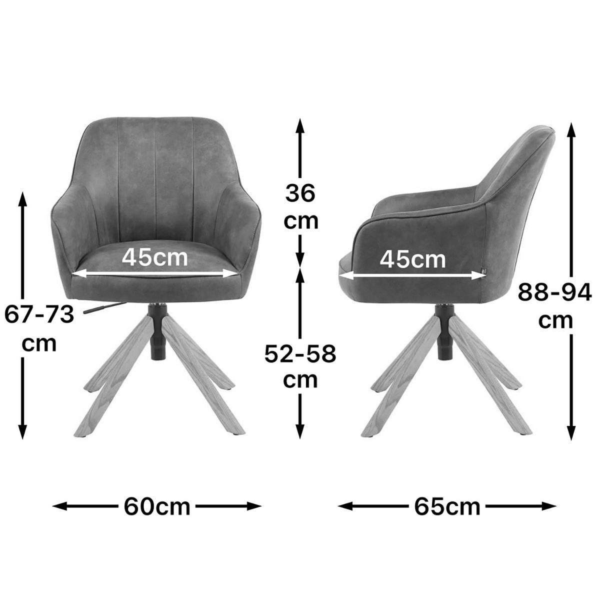 BÜROSTUHL Mika-Jaro - Honigeiche/Taupe, Eichenholz/Holz (60/88/65cm) - DUBI Möbel