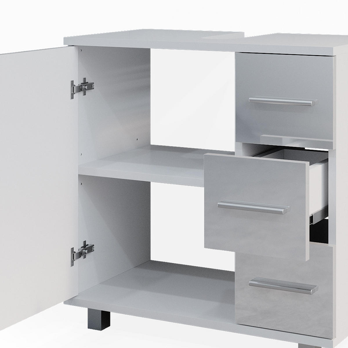 Weiß Hochglanz/Weiß, Holzwerkstoff (60/60.8/33cm) - Vicco