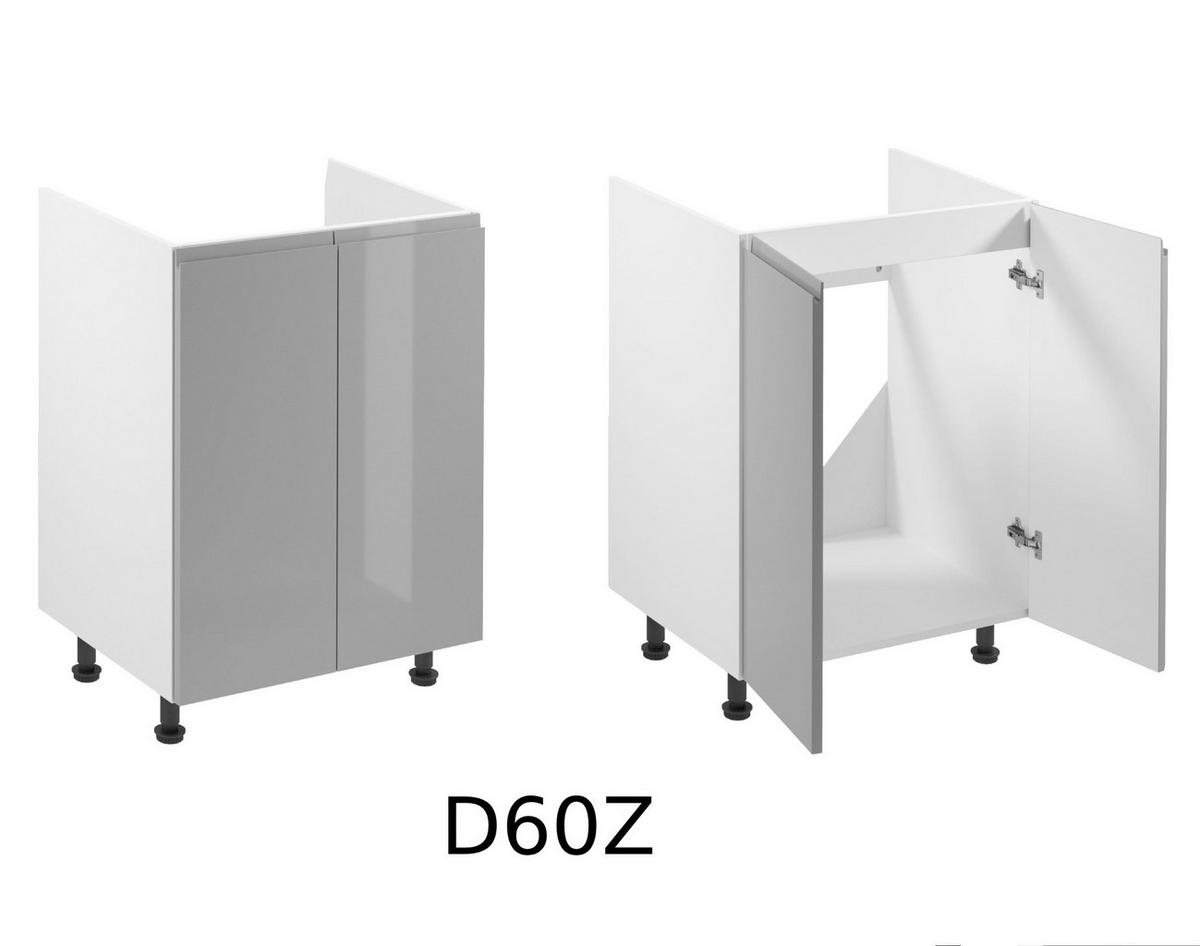 KÜCHENZEILE 420 cm - Aspen KA6-M420 - in Grau/Hochglanz - Grau, Holz (420/212/58cm)