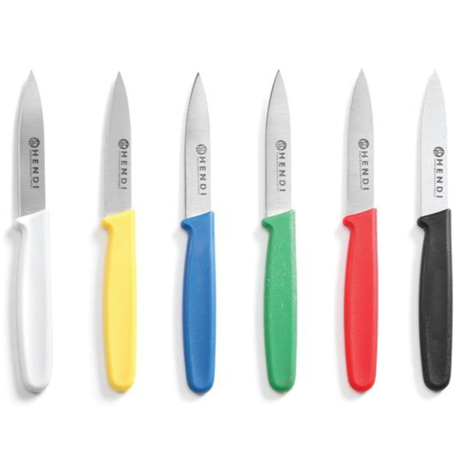 HACCP-SCHÄLMESSER, 6 Stück, 75 mm - Hendi 842003 - Schwarz/Weiß, Kunststoff/Metall (25cm) - Hendi