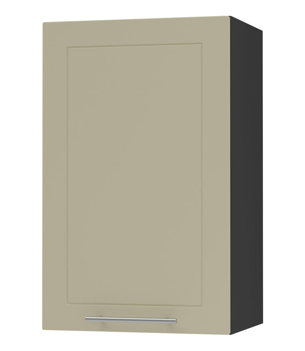 KÜCHENHÄNGESCHRANK Kvantum W2/45 Vanille Matt / Schwarz Matt 45 / 32,5 / 72cm - Creme/Schwarz, Holz/Holzwerkstoff (45/72/32.5cm) - Feldmann-Wohnen