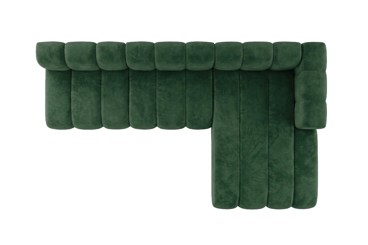ECKSOFA Modulares In L-Form, Velvet-Stoff Riviera, Grün, Rechts, GRAND 295 cm - Grün, Holz (295/179cm) - Kaiser Möbel