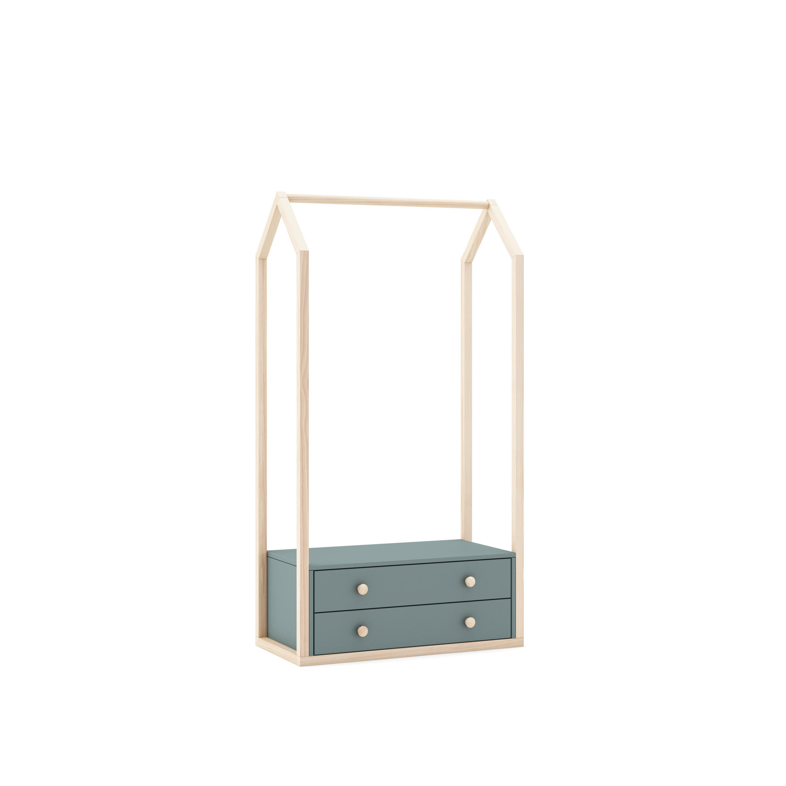 SCHRANK Esteban Grün 80/40/170 cm - Grün, Holz (40/170/80cm) - Calicosy