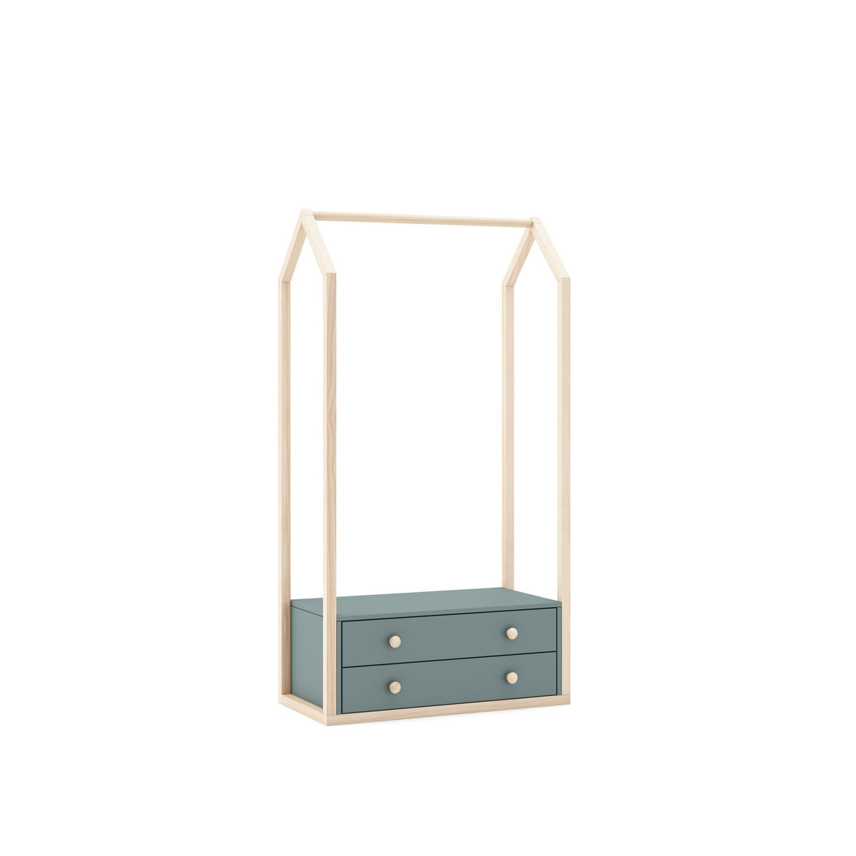 SCHRANK Esteban Grün 80/40/170 cm - Grün, Holz (40/170/80cm) - Calicosy