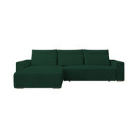 ECKSOFA Alice mit Bettkasten und Schlaffunktion, Cordstoff in L-Form - Grün, Textil (289/184cm)
