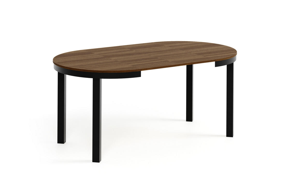 ESSTISCH BERNARDIN - Schwarz/Haselnussfarben, Holzwerkstoff/Metall (100/100/76cm) - Meblini