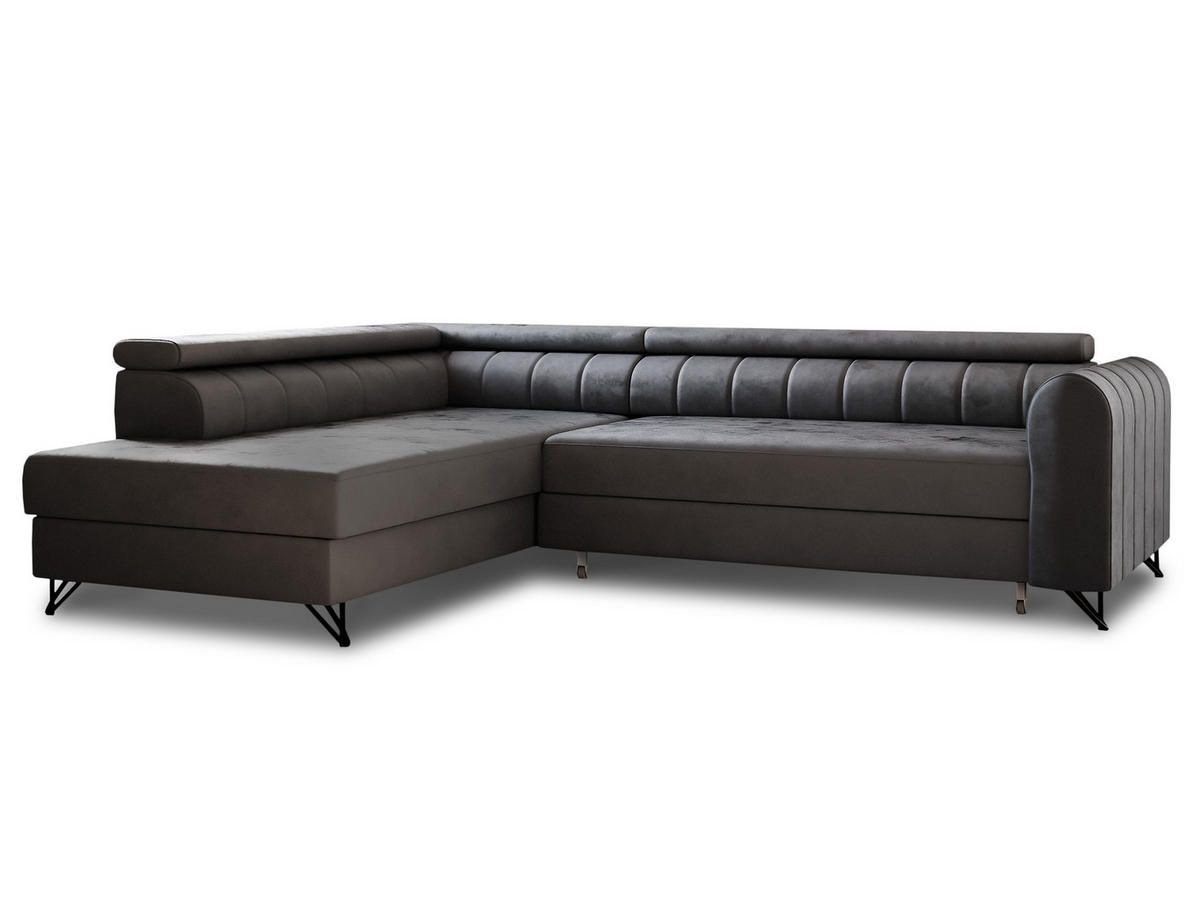 ECKSOFA Alice, Seite: Links - Grau, Holz/Textil (250/179cm) - Sofnet