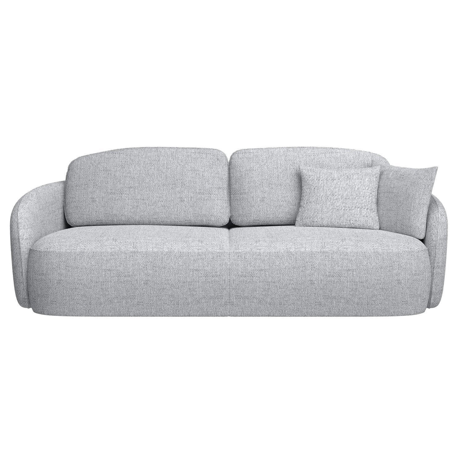 3-SITZER-SOFA Savoy Hellgrau mit Schlaffunktion - Hellgrau/Schwarz, Kunststoff/Textil (254/96/105cm) - Selsey