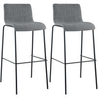 BARHOCKER 2er Set Stoff hellgrau - Hellgrau/Schwarz, Textil/Metall (43/100/48cm) - CLP